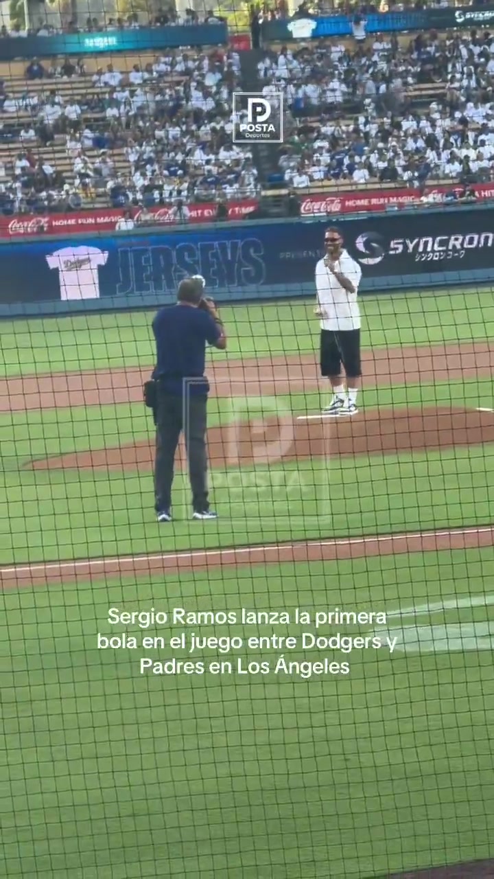 洛杉磯道奇比賽前拉莫斯現(xiàn)身投球