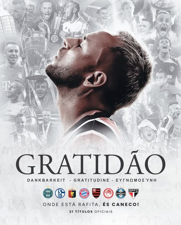 官方：拉菲尼亞39歲退役，拜仁后衛(wèi)，七德甲冠軍得主。