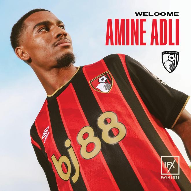 伯恩茅斯簽阿德利，轉(zhuǎn)會費2100萬歐