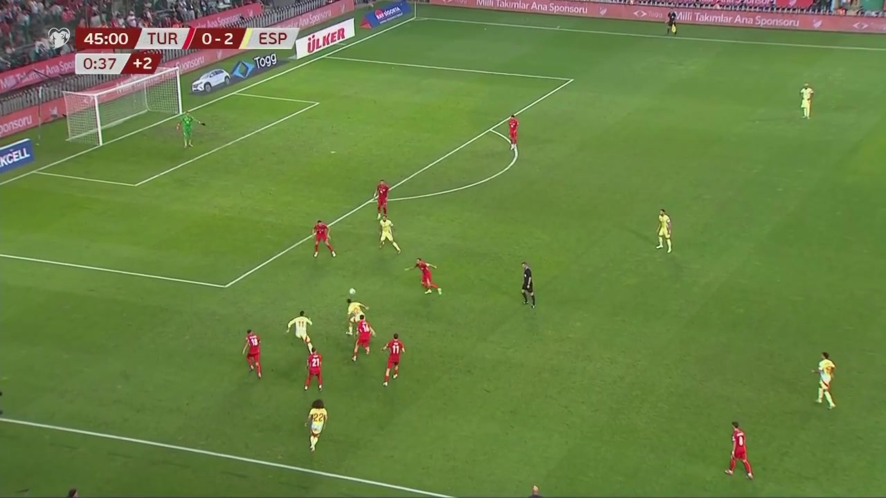 西班牙3-0土耳其佩德里倒三角傳球梅里諾推射破門雙響