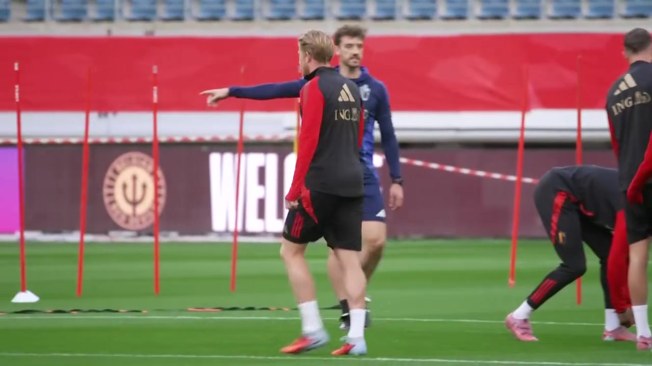 比利時(shí)國家隊(duì)在根特備戰(zhàn)北馬其頓的比賽