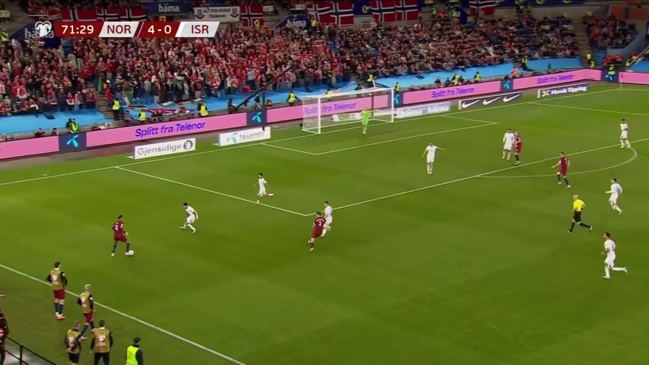 魔人上演帽子戲法哈蘭德小角度頭球破門(mén)本場(chǎng)兩進(jìn)頭球