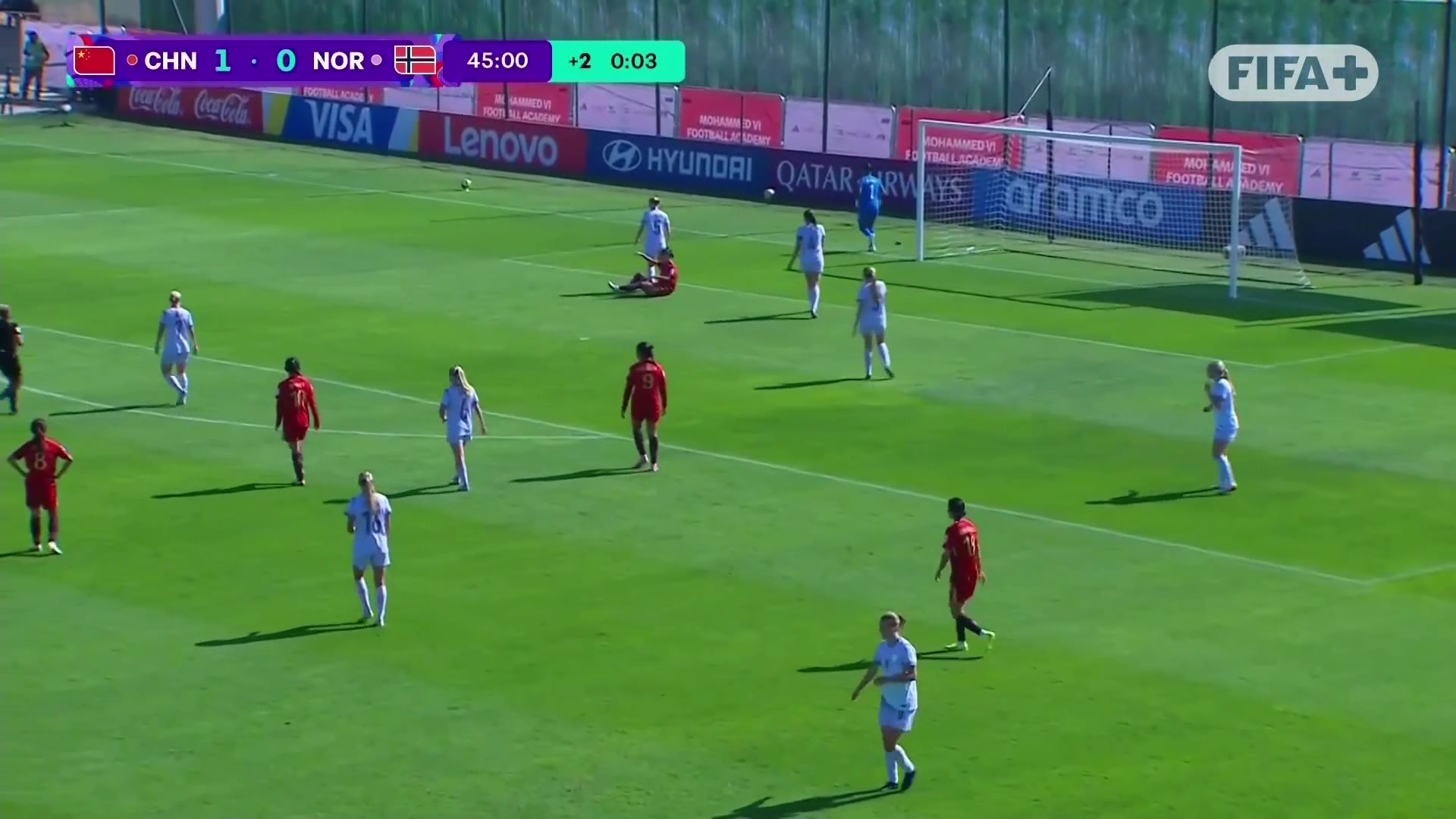 周欣怡點(diǎn)射破門U17中國女足半場(chǎng)2-0領(lǐng)先挪威