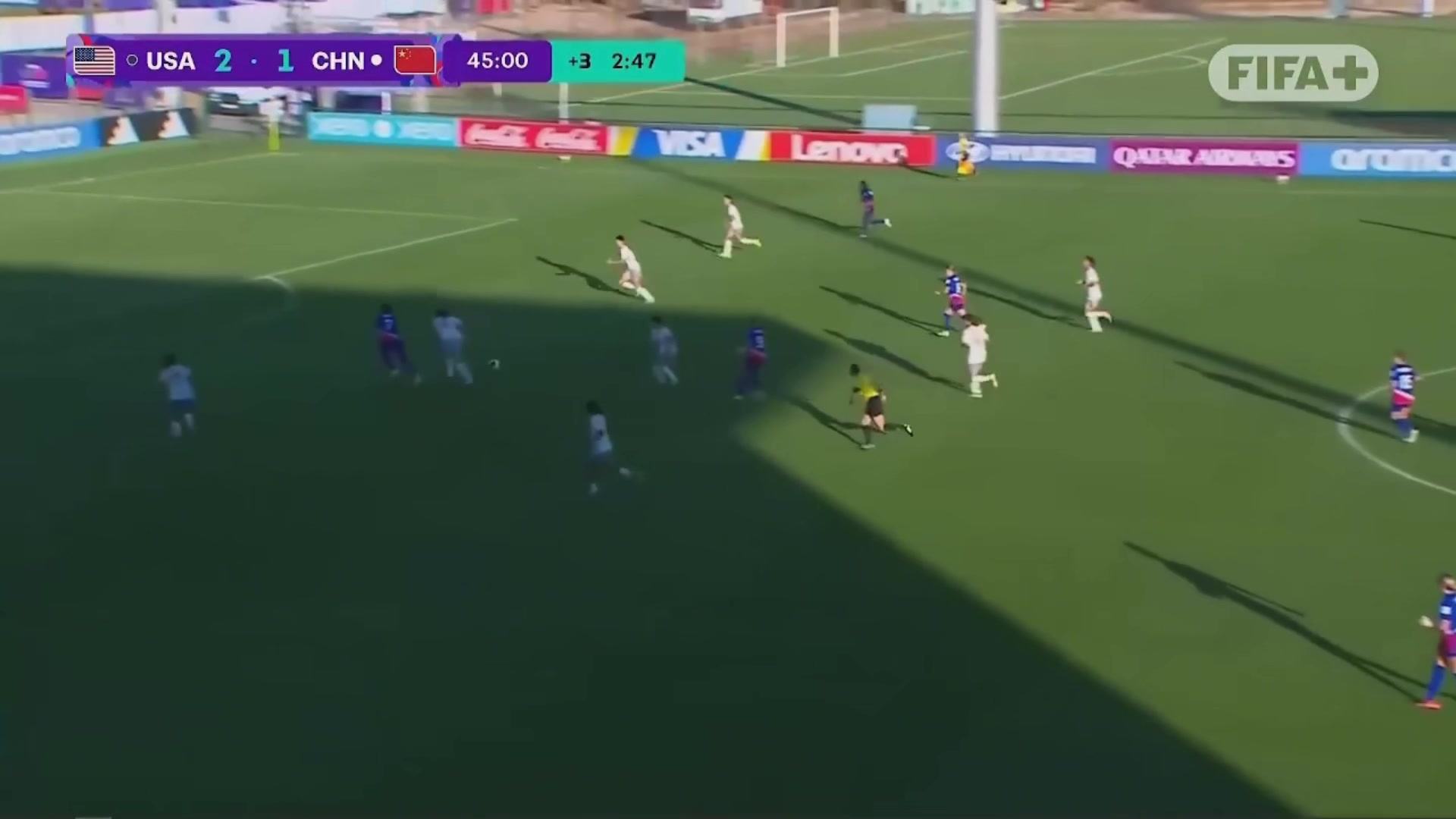 突然崩盤U17美國(guó)女足4分鐘連入2球中國(guó)女足1-3落后