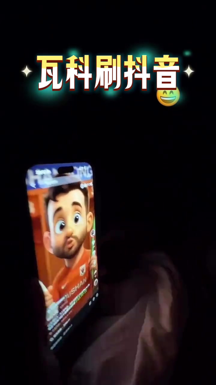 夜幕降臨刷視頻的瓦科看到了可愛的自己